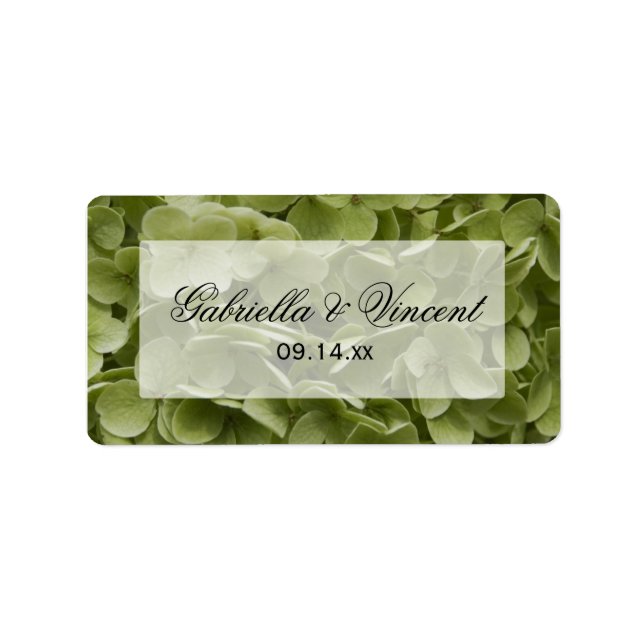 Green Annabelle Hydrangea Floral Wedding Favor Tag (Front)