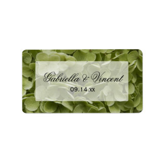 Green Annabelle Hydrangea Floral Wedding Favour Label