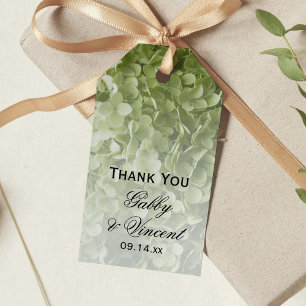 Green Annabelle Hydrangea Floral Wedding Favour Ta Gift Tags