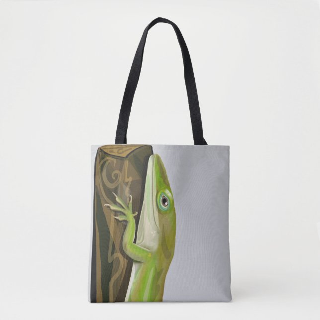 Green Anole Lizard Tote Bag (Front)