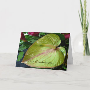 Green Anthurium Heart Tropical Flower Sympathy Card