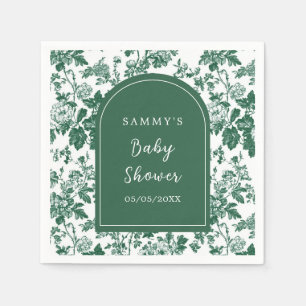 Green Antique Chinoiserie Baby Shower Napkin