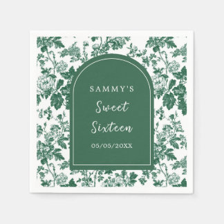 Green Antique Chinoiserie Sweet Sixteen Napkin
