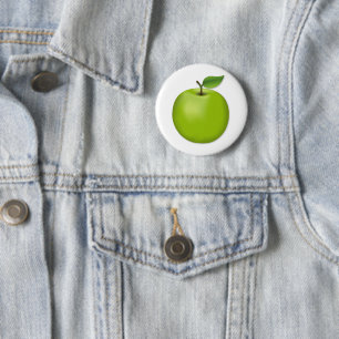 Green Apple  6 Cm Round Badge