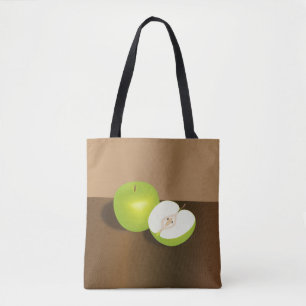 Green Apple-and-a-Half Still Life Tote Bag