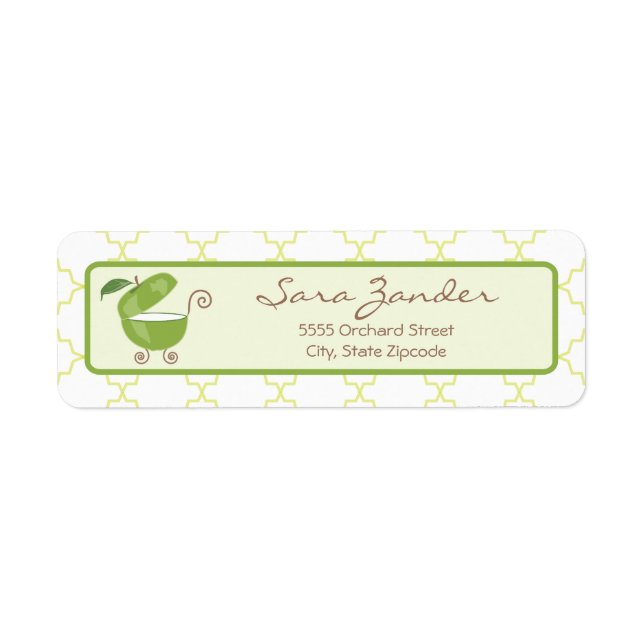 Green Apple Baby Carriage Address Label (Front)