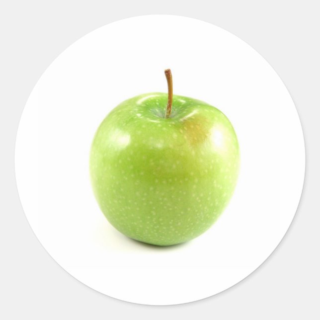 Green Apple Classic Round Sticker (Front)