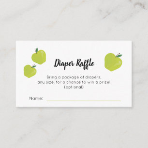 Green apple Diaper Raffle Enclosure Card