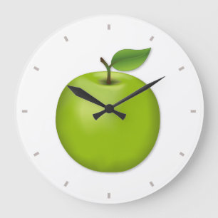 Green Apple Large Clock