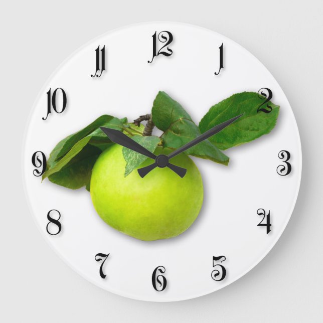 Green apple large clock (Front)