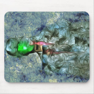 Green apple mouse pad