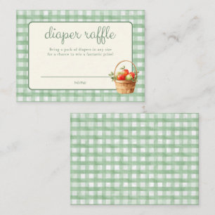 Green Apple Of Our Eye Baby Shower Diaper Raffle Enclosure Card