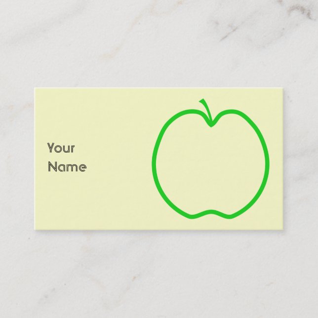 Green Apple Outline. Business Card (Front)