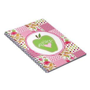 Green Apple & Patchwork Teacher Notebook