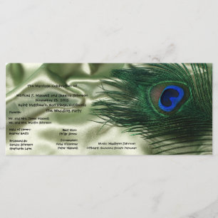 Green Apple Peacock Sill Life Wedding Program Programme