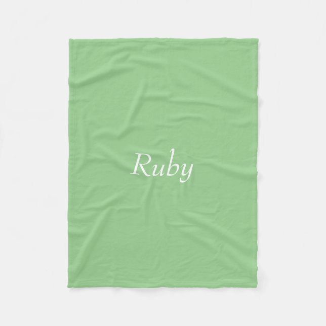 Green Apple Personalised Fleece Blanket (Front)