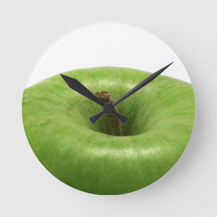 green apple round clock