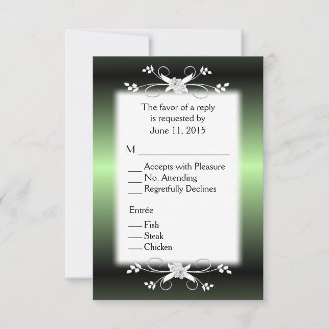 Green Apple Shine RSVP with Menu (Front)