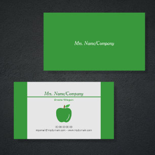 Green Apple Teacher Business Card