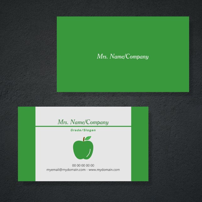 Green Apple Teacher Business Card (Green Apple Teacher Business Card)