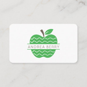 Green Apple Teacher Business Card