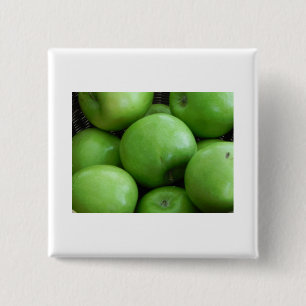 Green Apples 15 Cm Square Badge