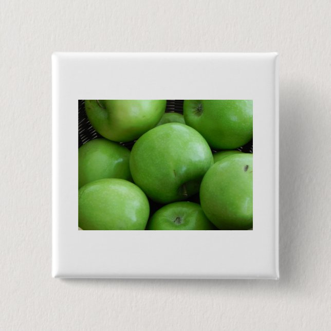 Green Apples 15 Cm Square Badge (Front)