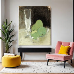 Green Apples and Champagne Glass, H.Schjerfbeck Poster