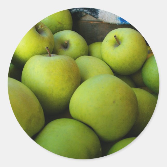 Green Apples Classic Round Sticker (Front)
