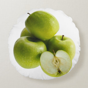 "Green Apples" Cute Photo. Buy Now Round Cushion
