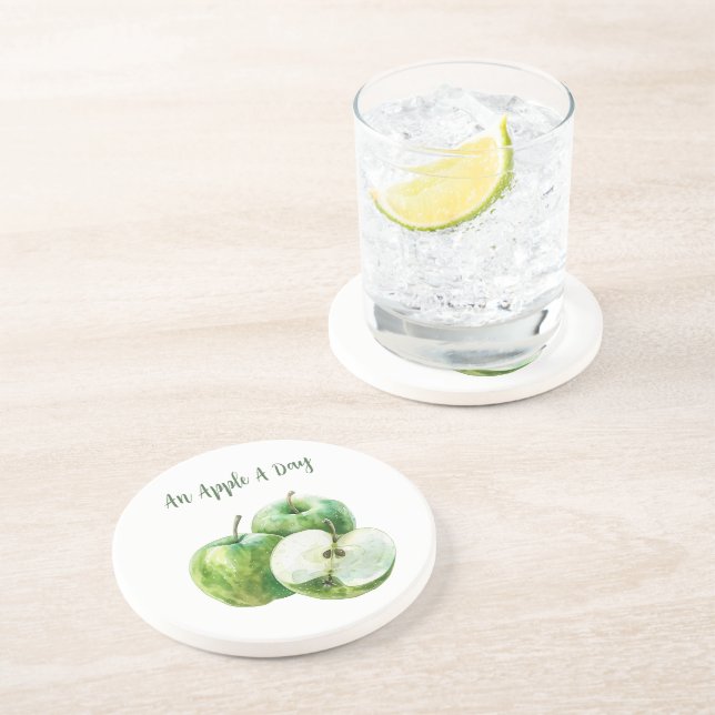 Green Apples Fruit Coaster (Side)