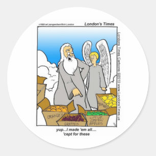 Green Apples Funny Mugs Cards Tees & Gifts Classic Round Sticker