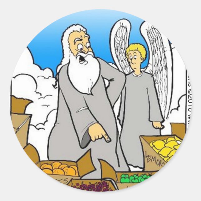 Green Apples Funny Mugs Cards Tees & Gifts Classic Round Sticker (Front)