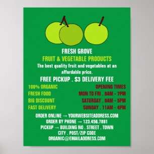 Green Apples, Greengrocers Advertising Poster