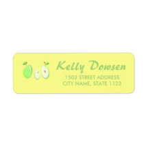 Green apples on yellow