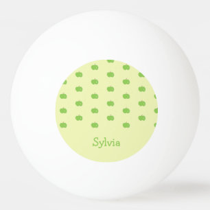Green apples pattern monogram ping pong ball