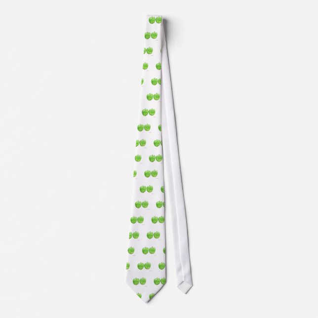Green apples watercolour tie (Front)