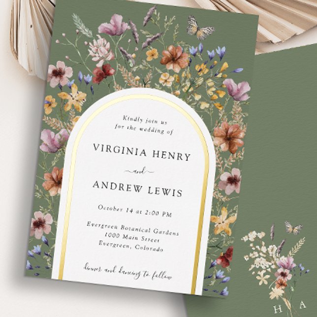 Green Arch Wedding Invitation Foil Invitation (Green Arch Wedding Invitation Foil Invitation
)