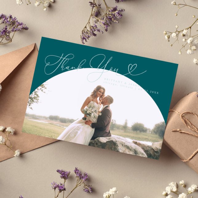 Green Arch Wedding Thank you Script Card (Creator Uploaded)