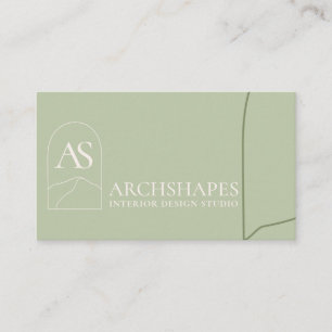 Green Architecture Geometry Interior Design Business Card
