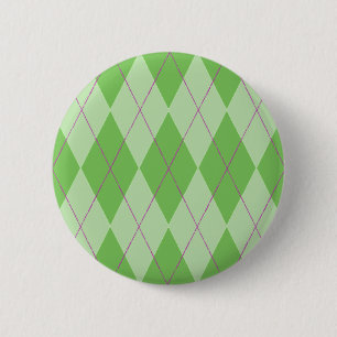 Green Argyle 6 Cm Round Badge