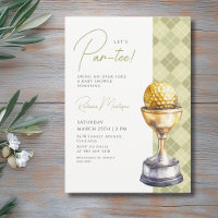 Green Argyle Golf Trophy Lets Par-Tee Baby Shower