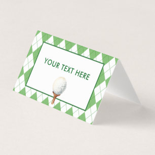 Green Argyle Plaid Golf Large Food Label