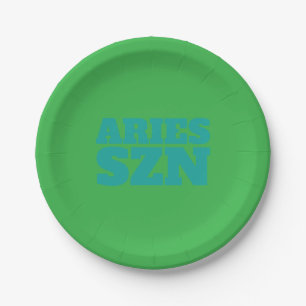 Green Aries SZN Cool Paper Plate