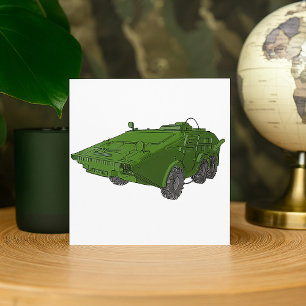 Green Armoured Military Vehicle Invitation