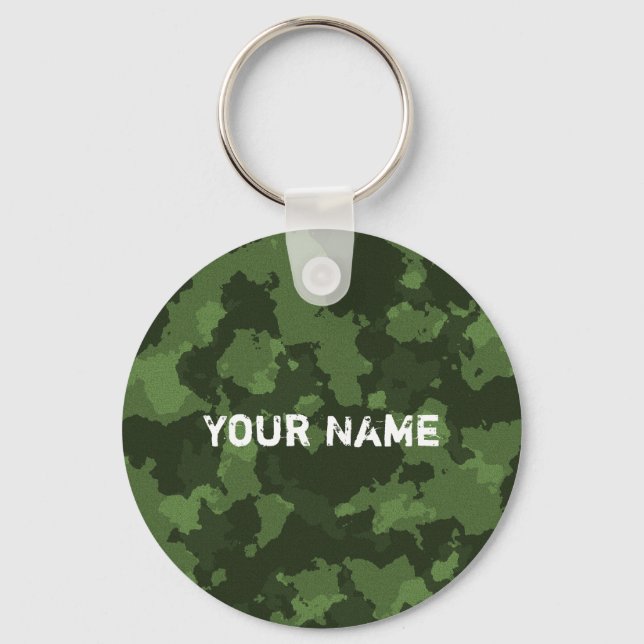 Green Army  Camo  Military Key Ring (Front)