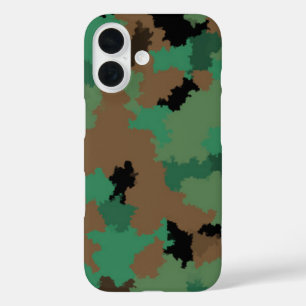 Green Army Jungle Camouflage Pattern Design iPhone 16 Case