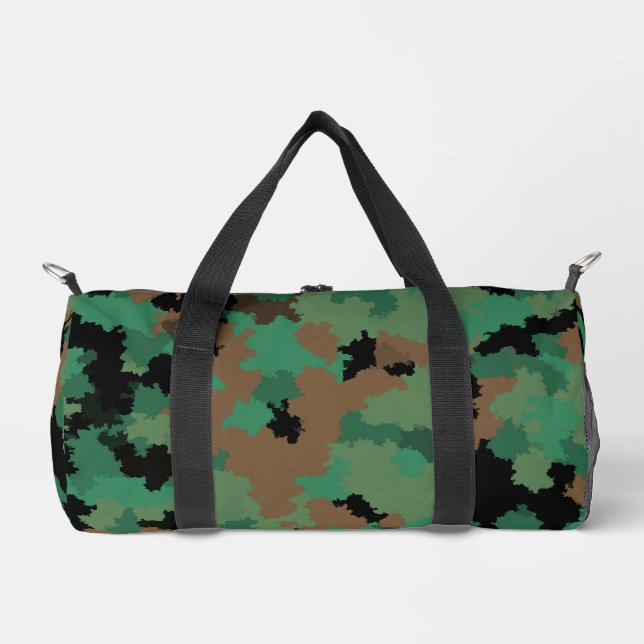 Green Army Jungle Camouflage Pattern Design  Duffle Bag (Front)