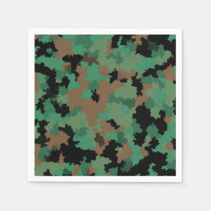 Green Army Jungle Camouflage Pattern Design Napkin