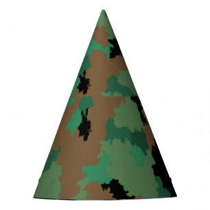 Green Army Jungle Camouflage Pattern Design Party Hat